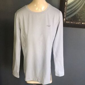 Crocodile light blue-gray stretch long sleeve top